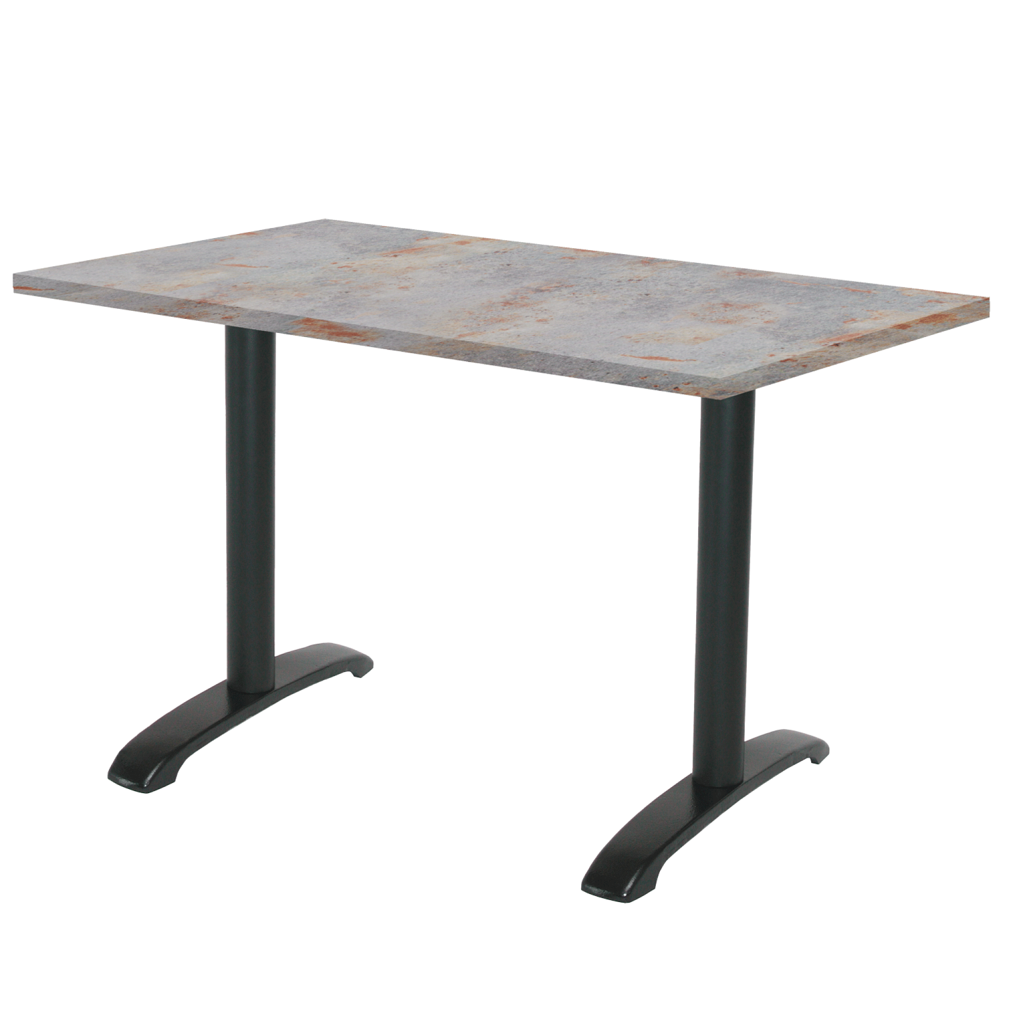 Table 120x70cm - modèle Bazila gris rouille