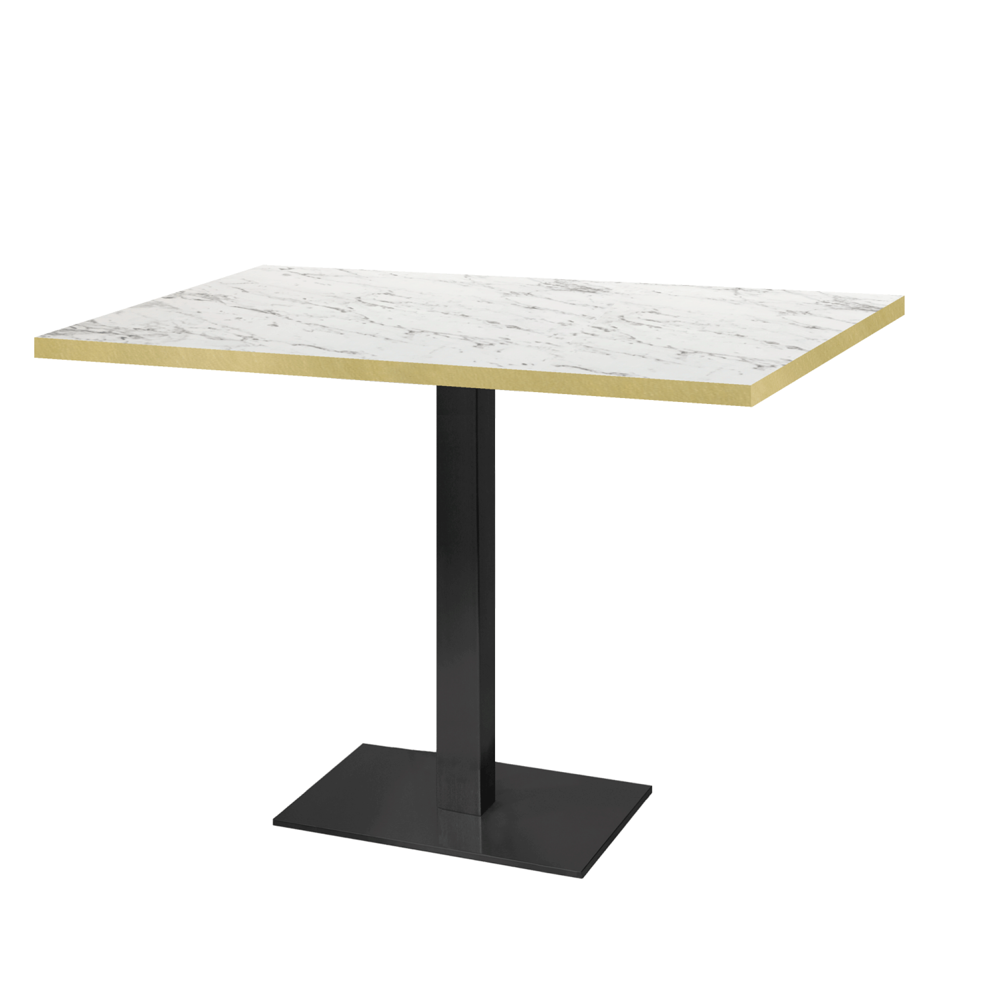 Table 120x70cm - modèle Milan marbre calacatta chants laiton