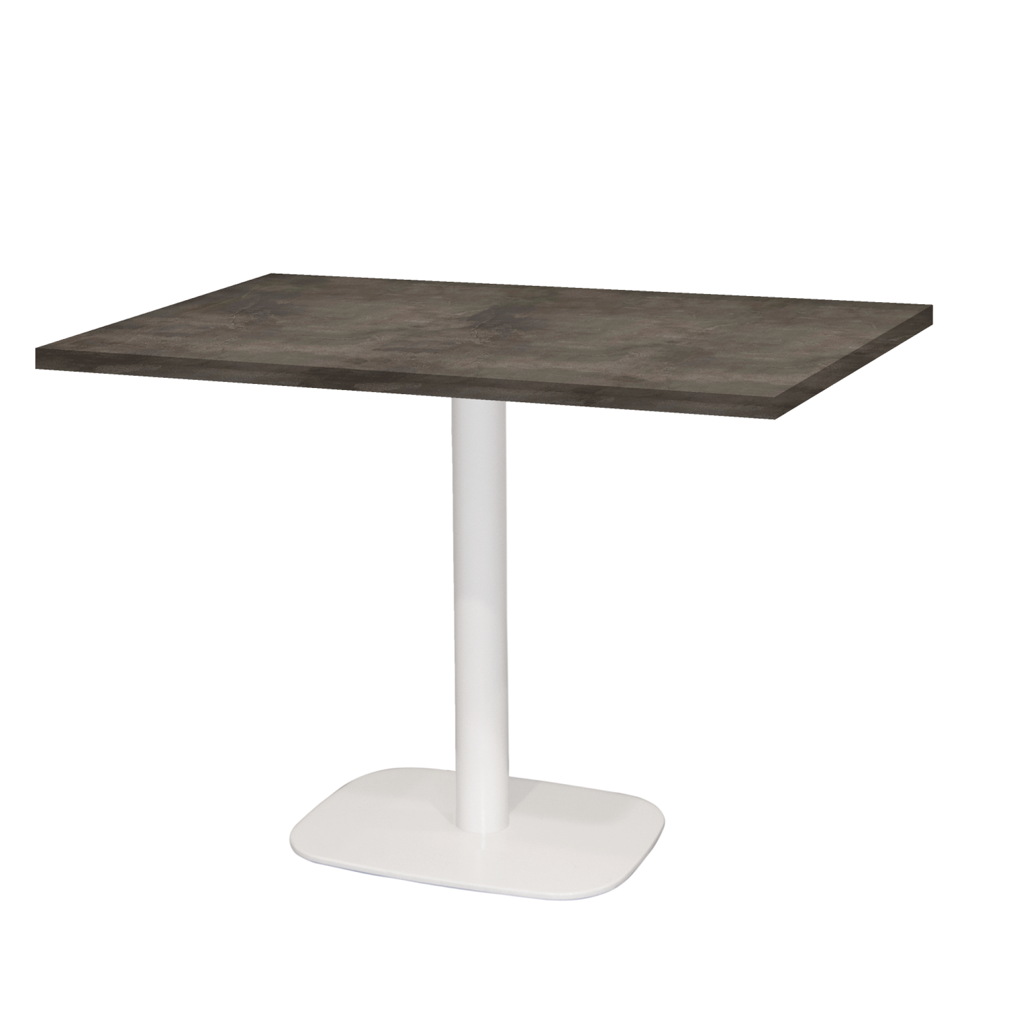 Table 120x70cm - modèle Round blanc ardoise métallisée