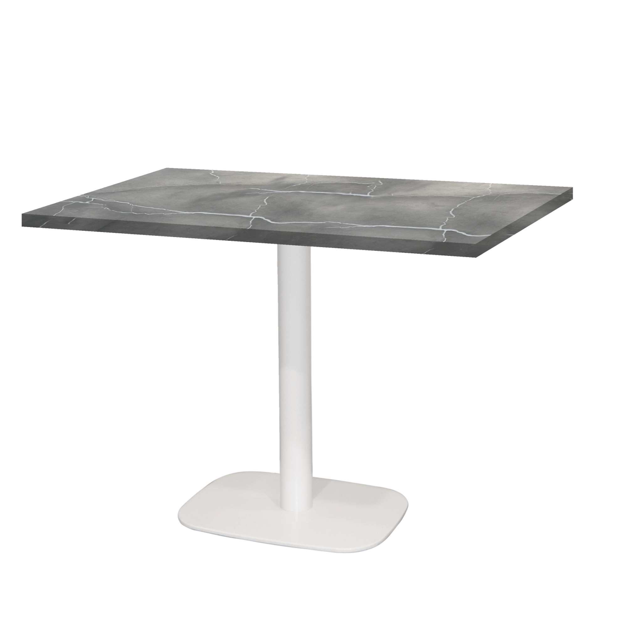 Table 120x70cm - modèle Round blanc lune bleue