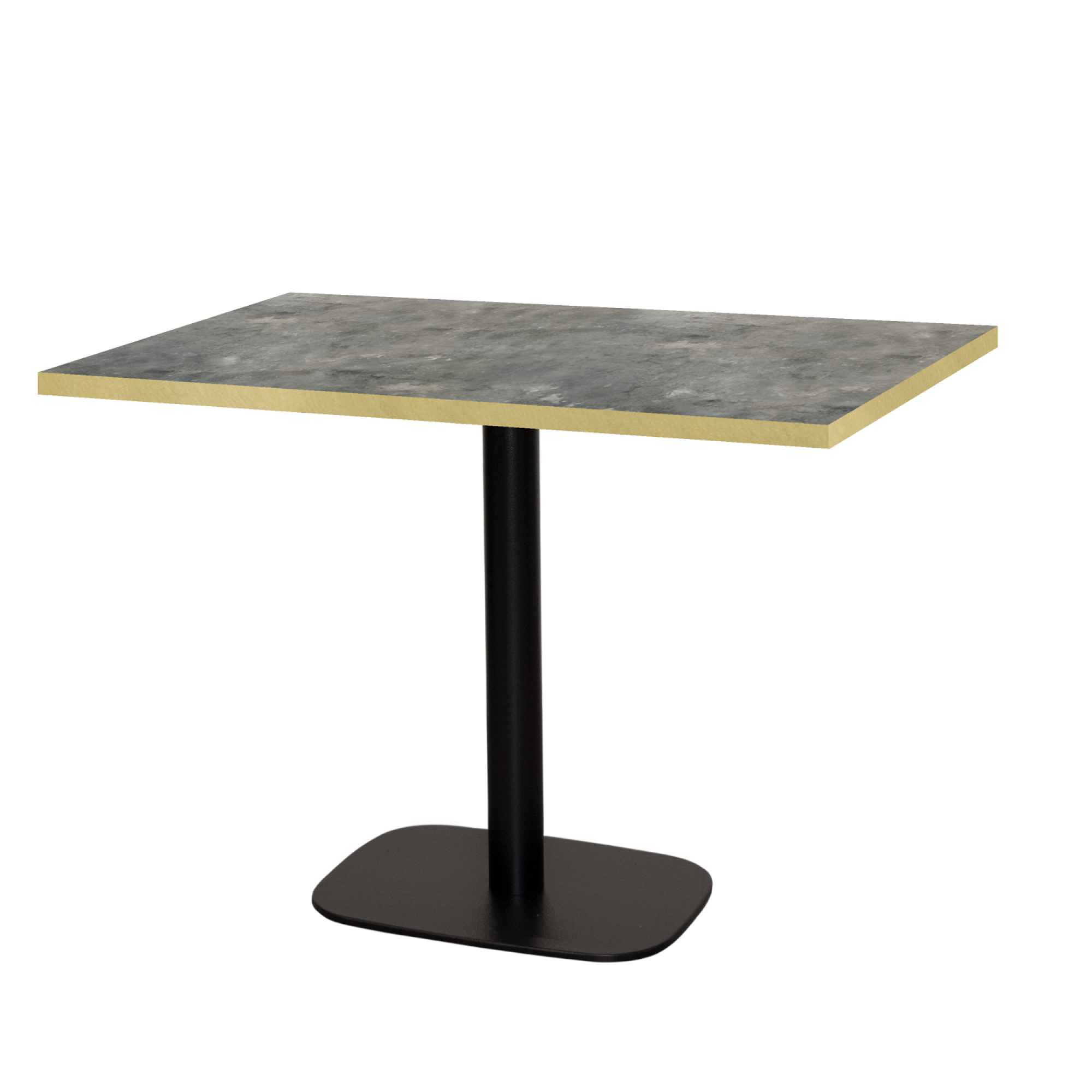 Table 120x70cm - modèle Round pierre métallisée chants laiton