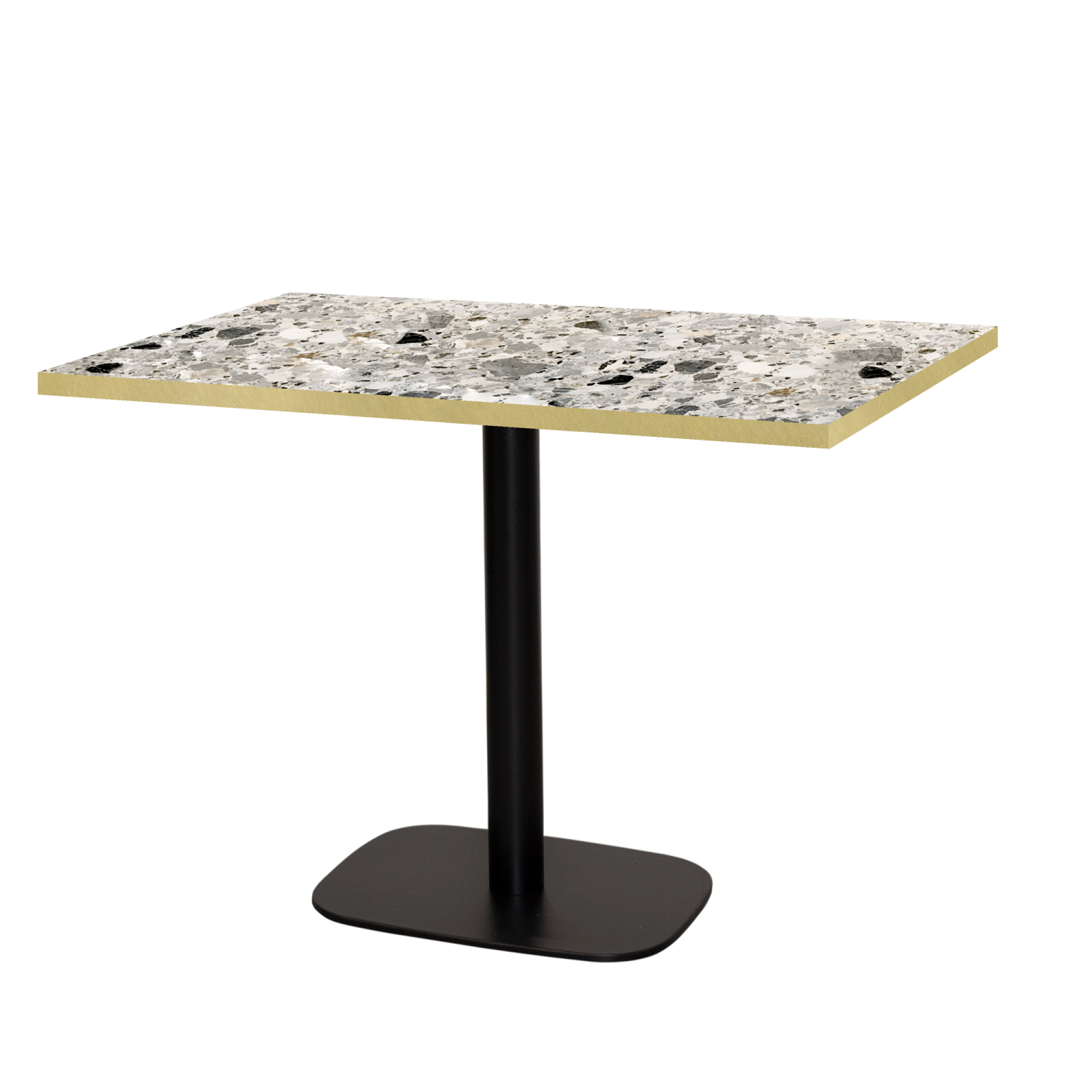 Table 120x70cm - modèle Round terrazzo cepp chants laiton