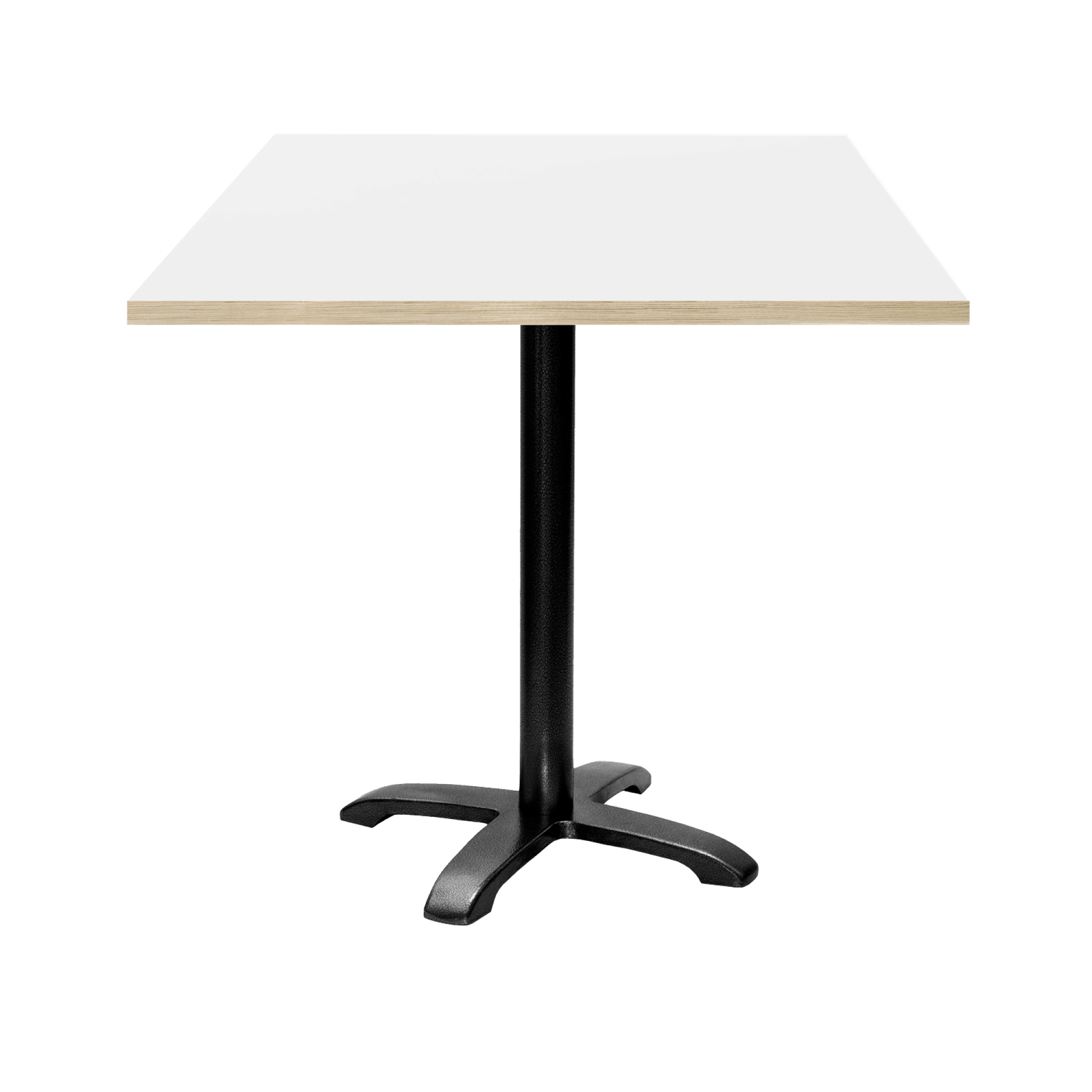 Table 70x70cm - modèle Bazila blanc chants bois