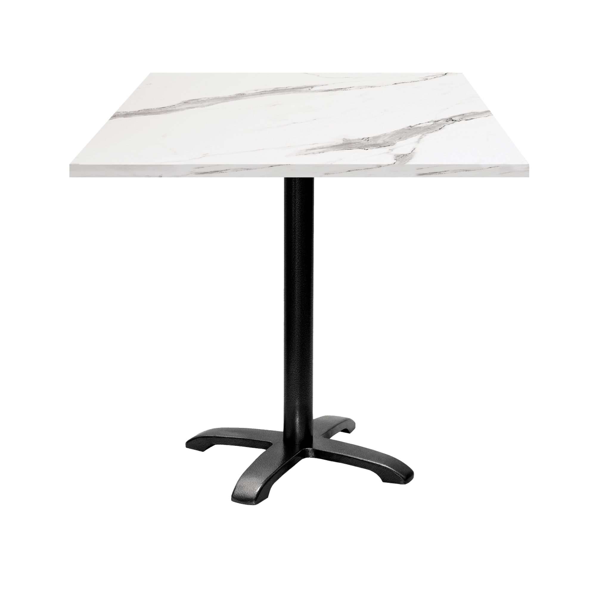 Table 70x70cm - modèle Bazila marbre blanc