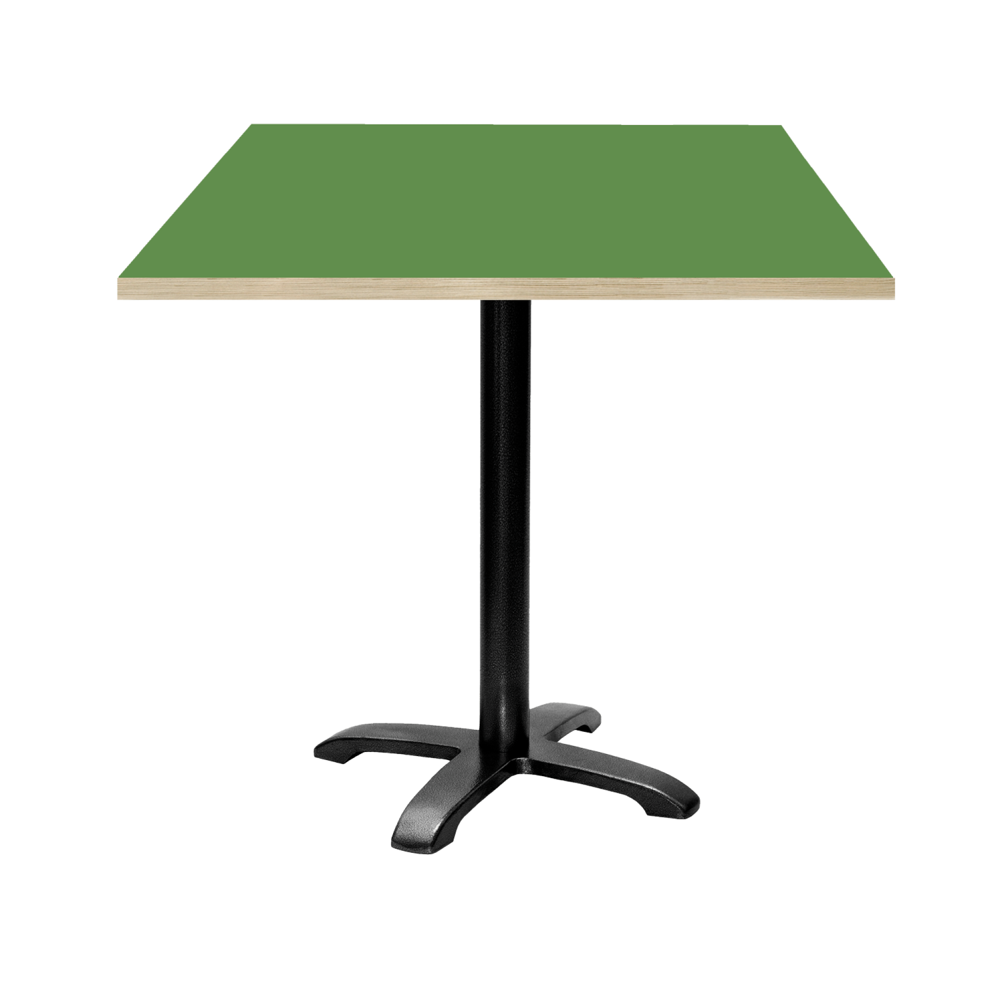 Table 70x70cm - modèle Bazila vert chants bois