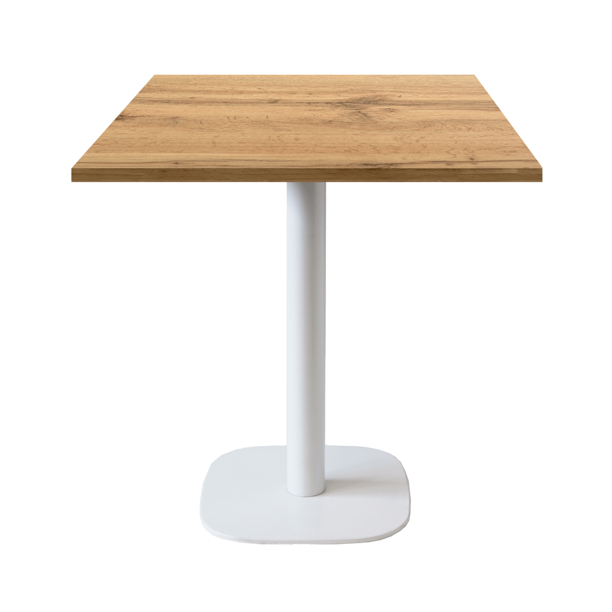 Table 70x70cm - modèle Round blanc chene armor