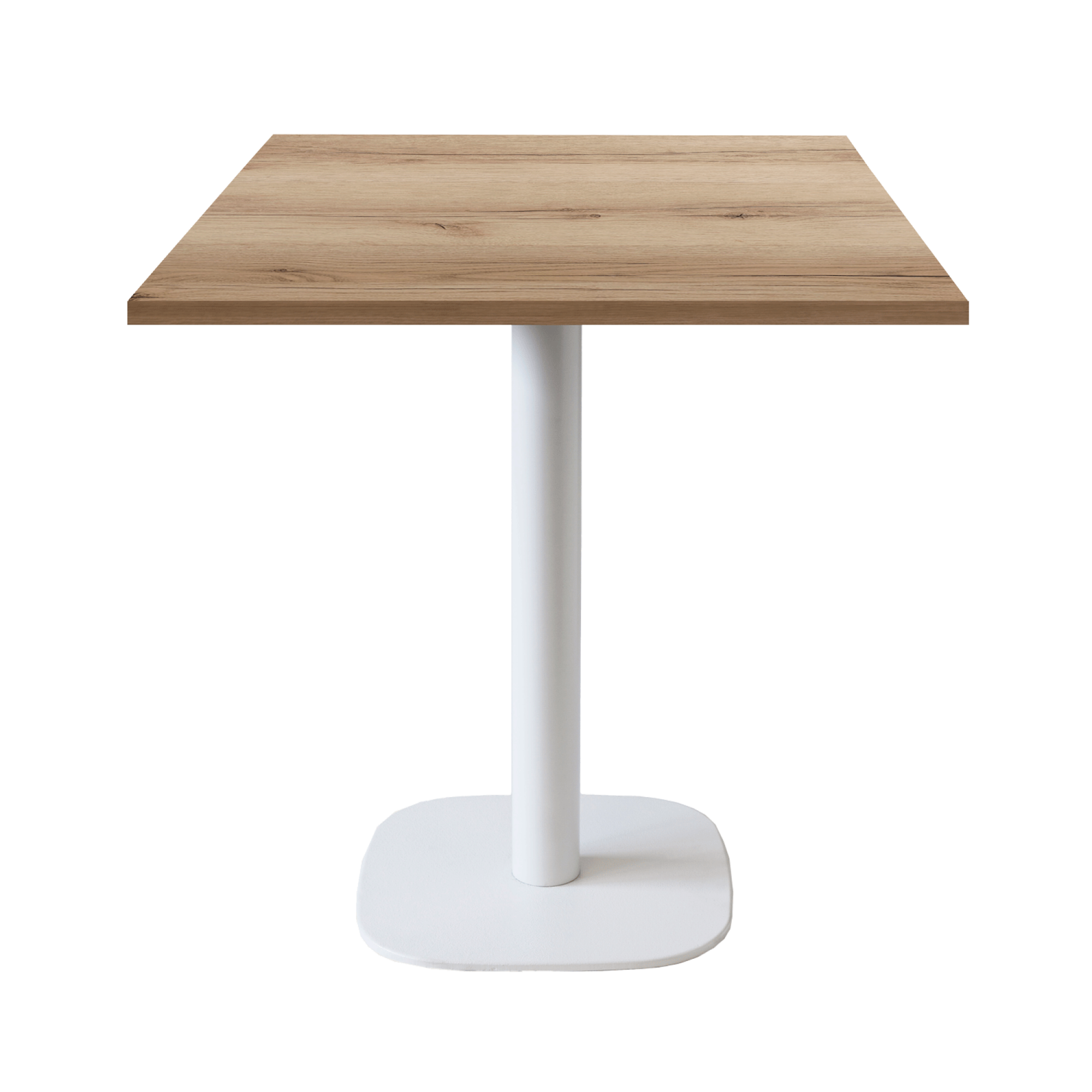 Table 70x70cm - modèle Round pied blanc chêne delano