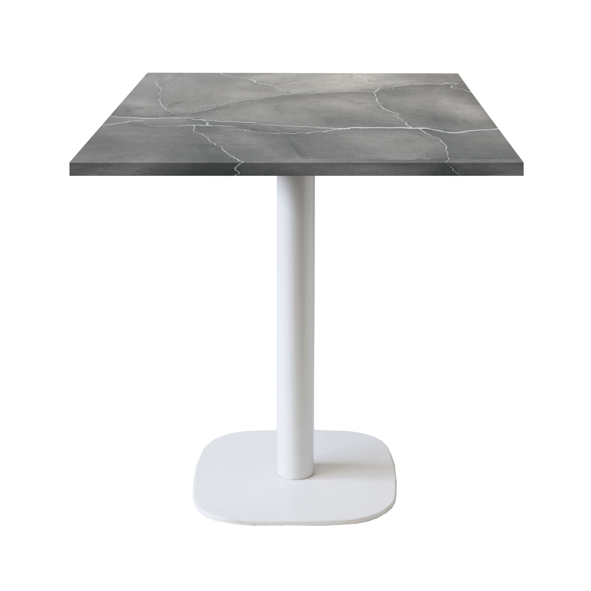 Table 70x70cm - modèle Round pied blanc lune bleue