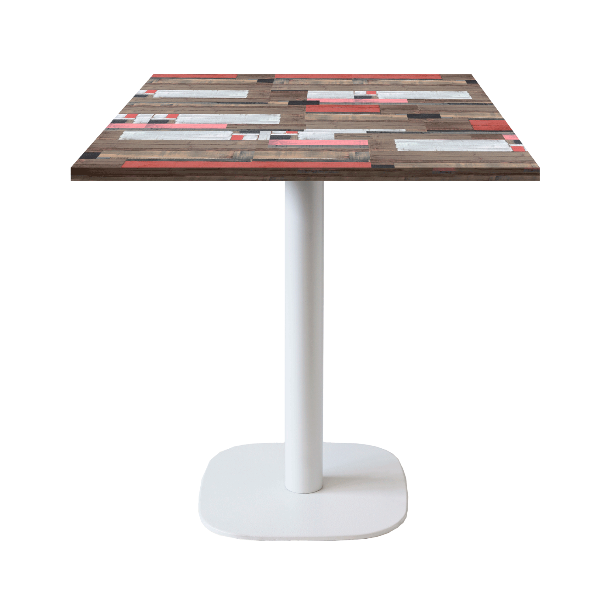 Table 70x70cm - modèle Round pied blanc redden wood