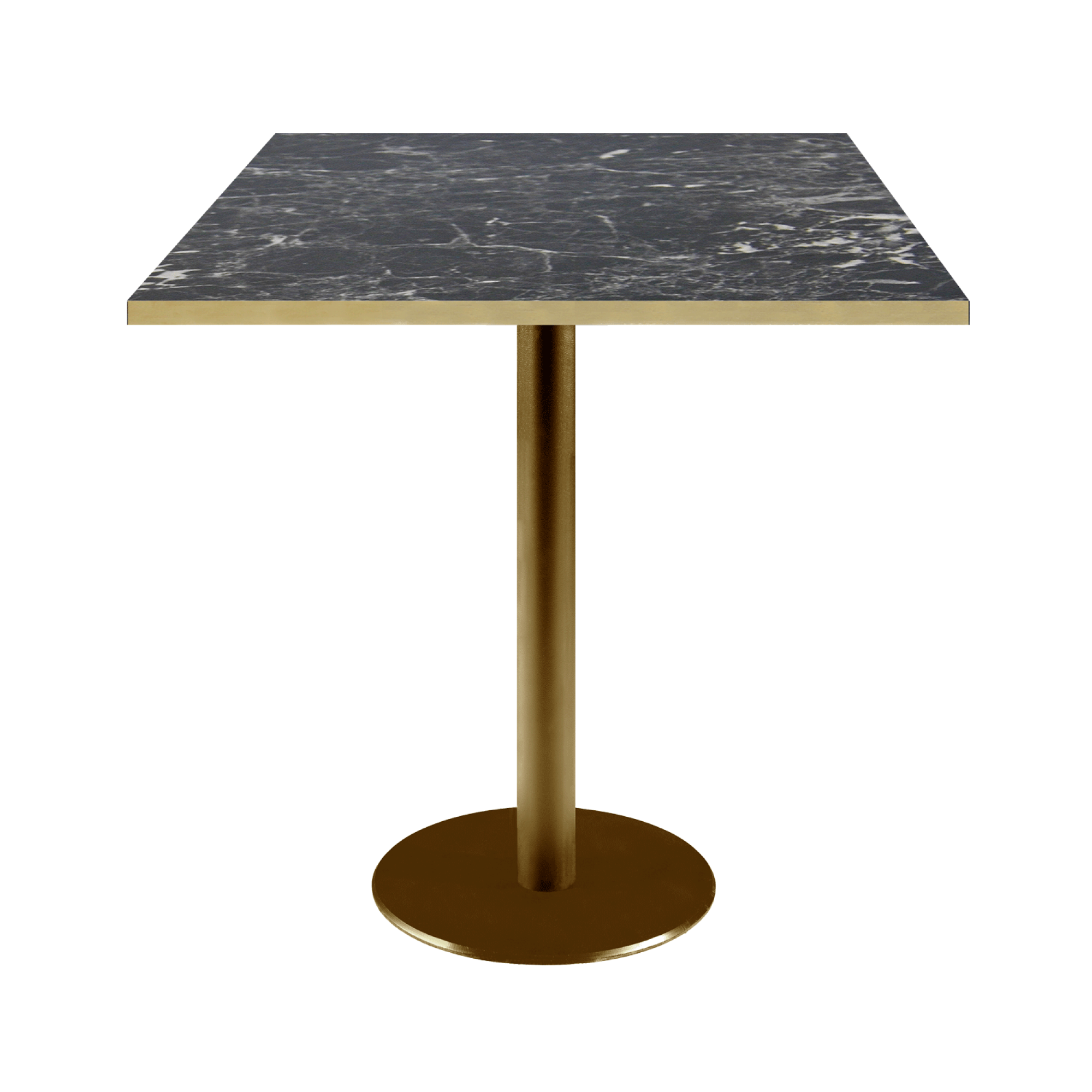 Table 70x70cm Rome bistrot marbre noir brillant