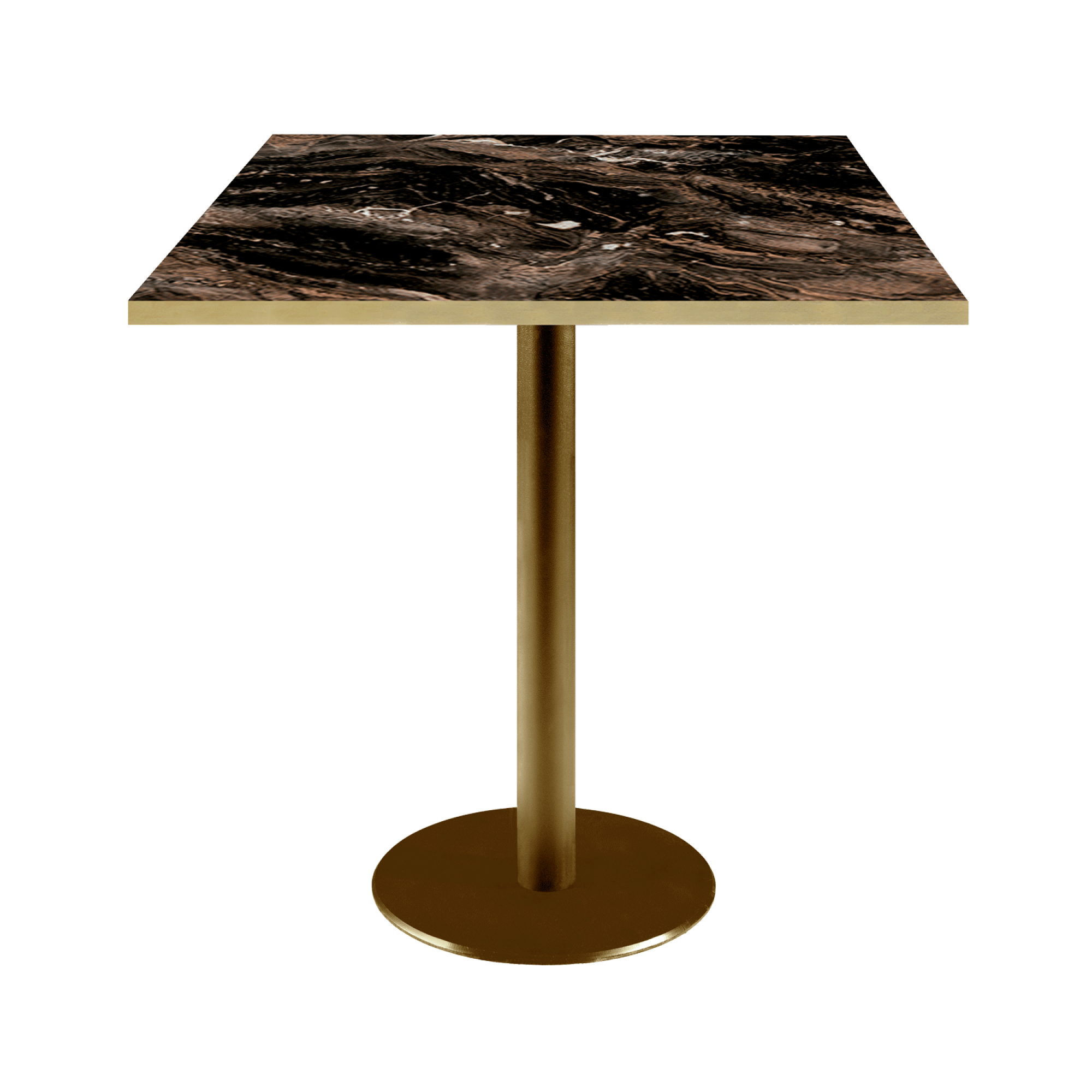 Table 70x70cm Rome bistrot marbre veiné glossy