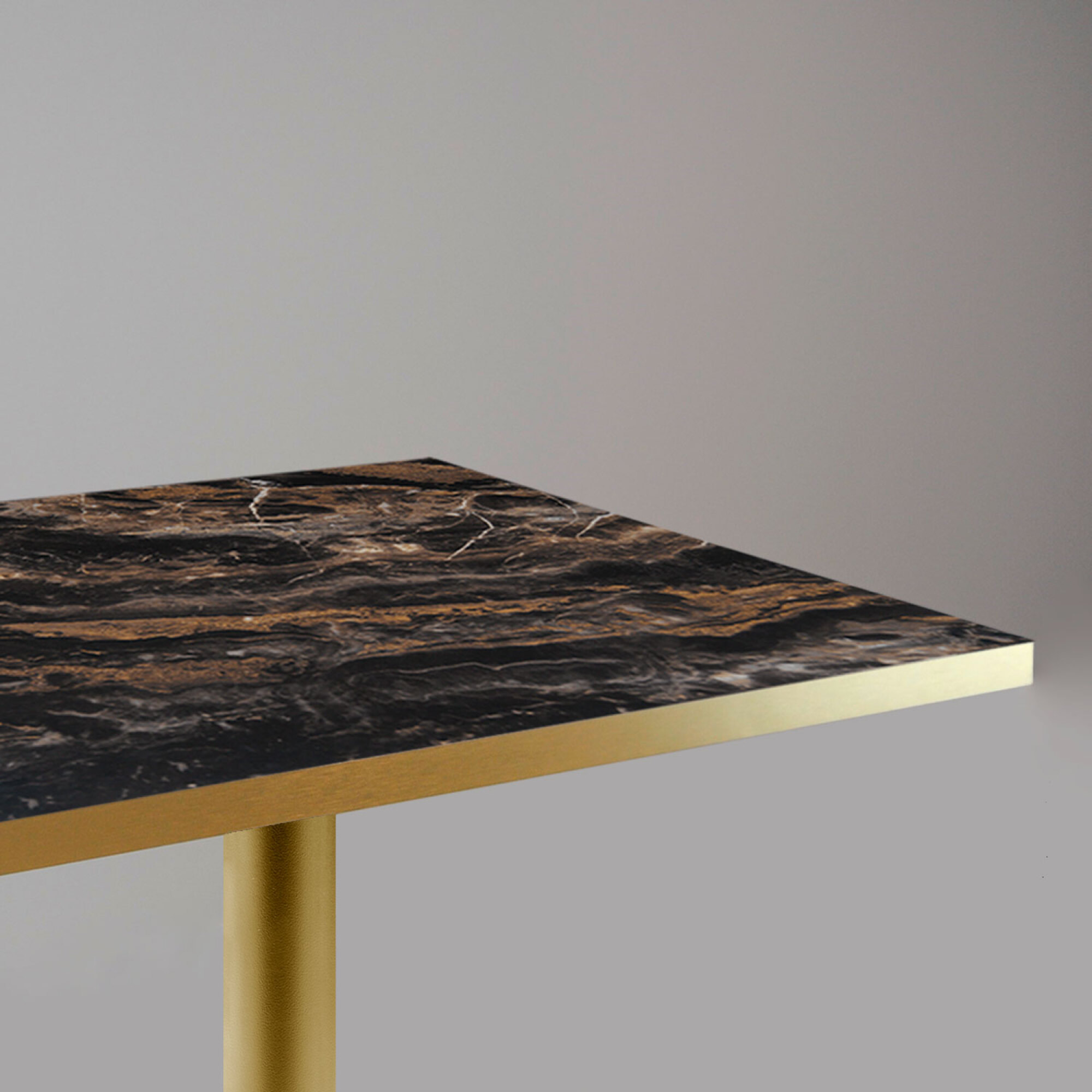 Table 70x70cm Rome bistrot marbre veiné glossy