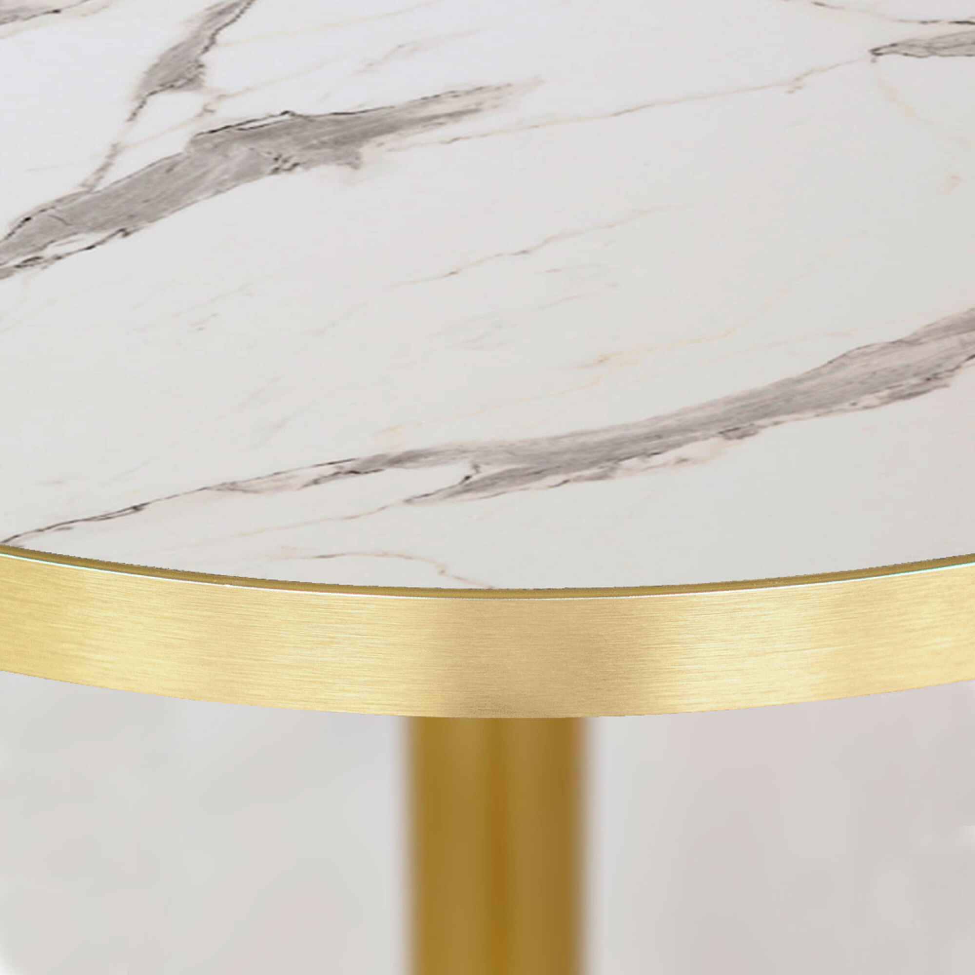 Table Ø120cm Rome bistrot marbre blanc