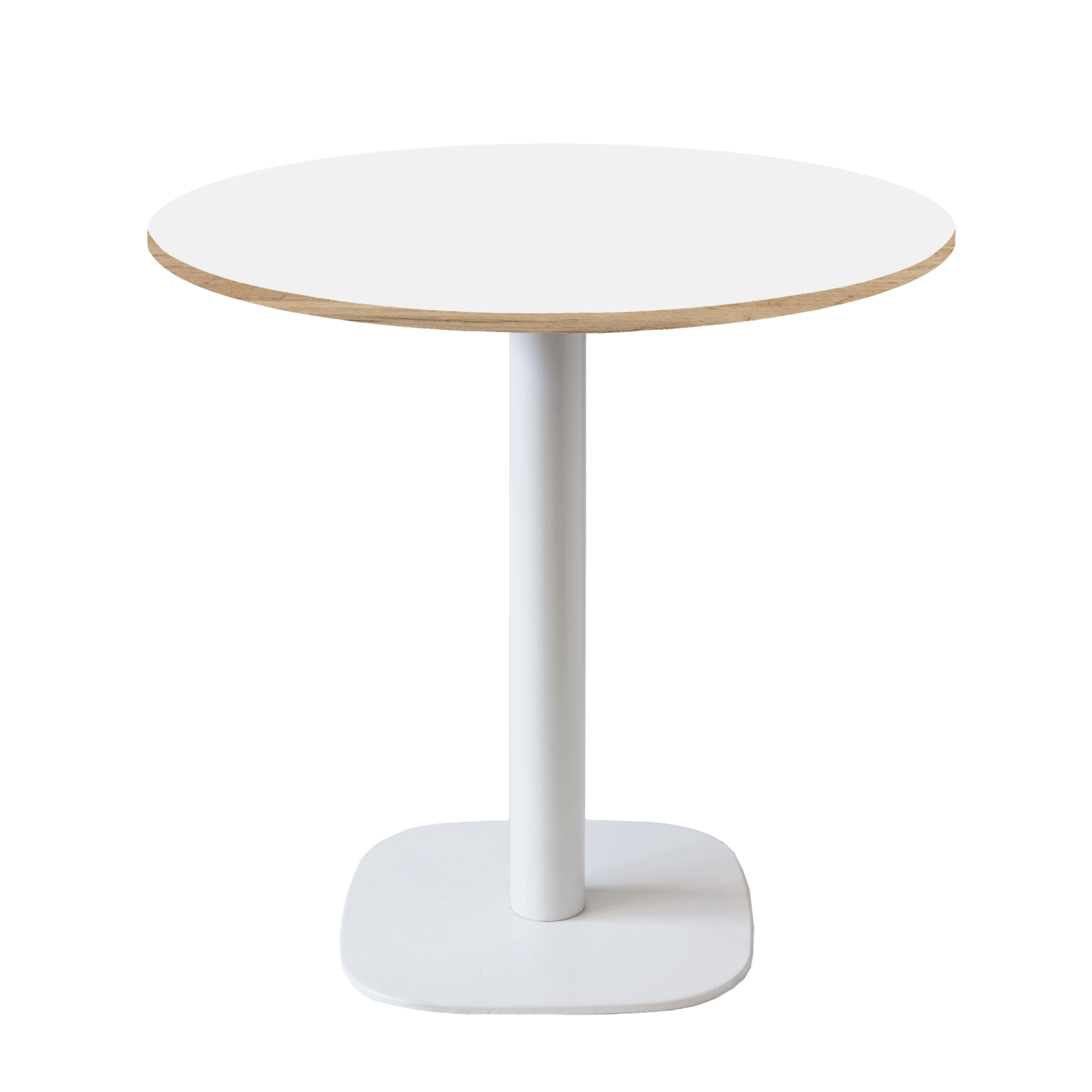Table Ø70cm - modèle Round pied blanc blanc chants bois