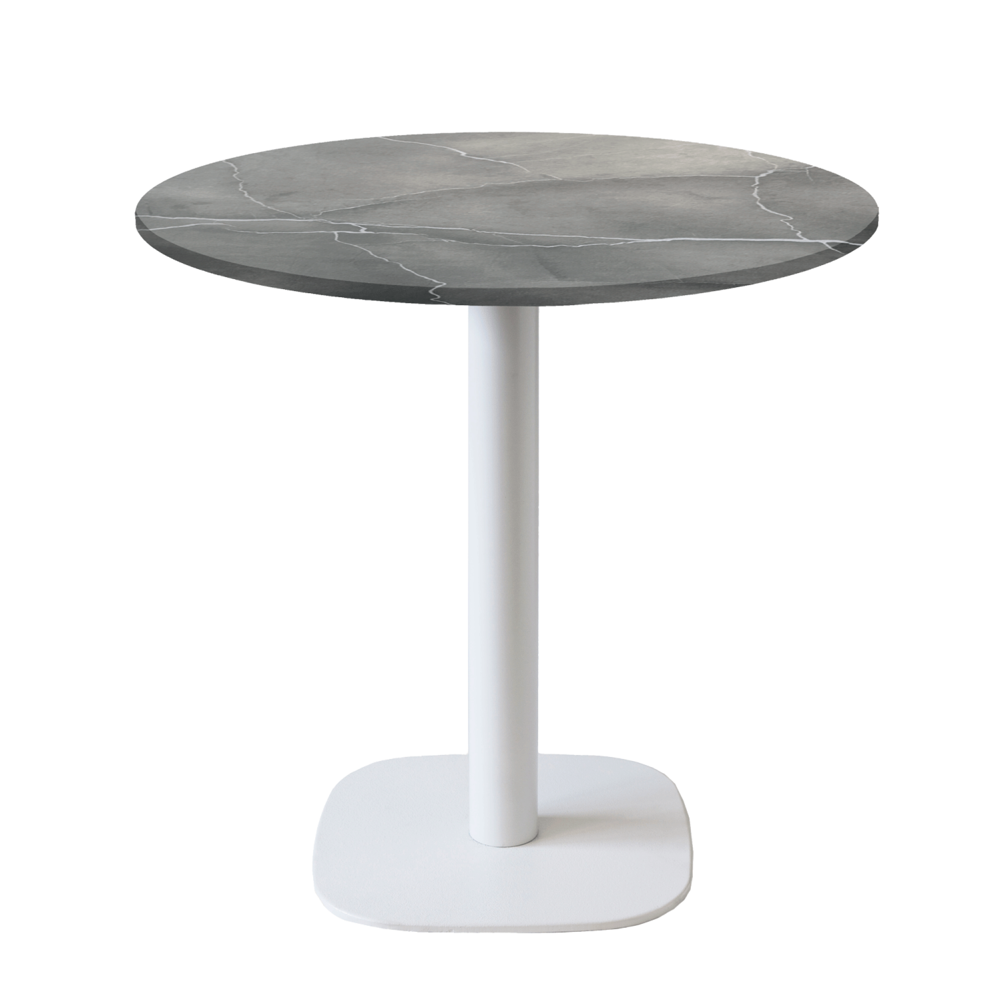 Table Ø70cm - modèle Round pied blanc lune bleue
