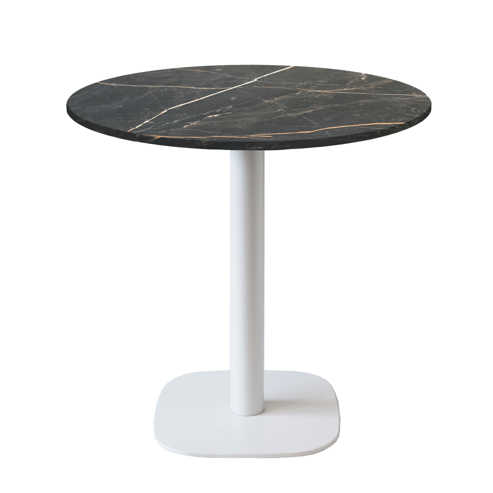 Table Ø70cm - modèle Round pied blanc marbre tamas