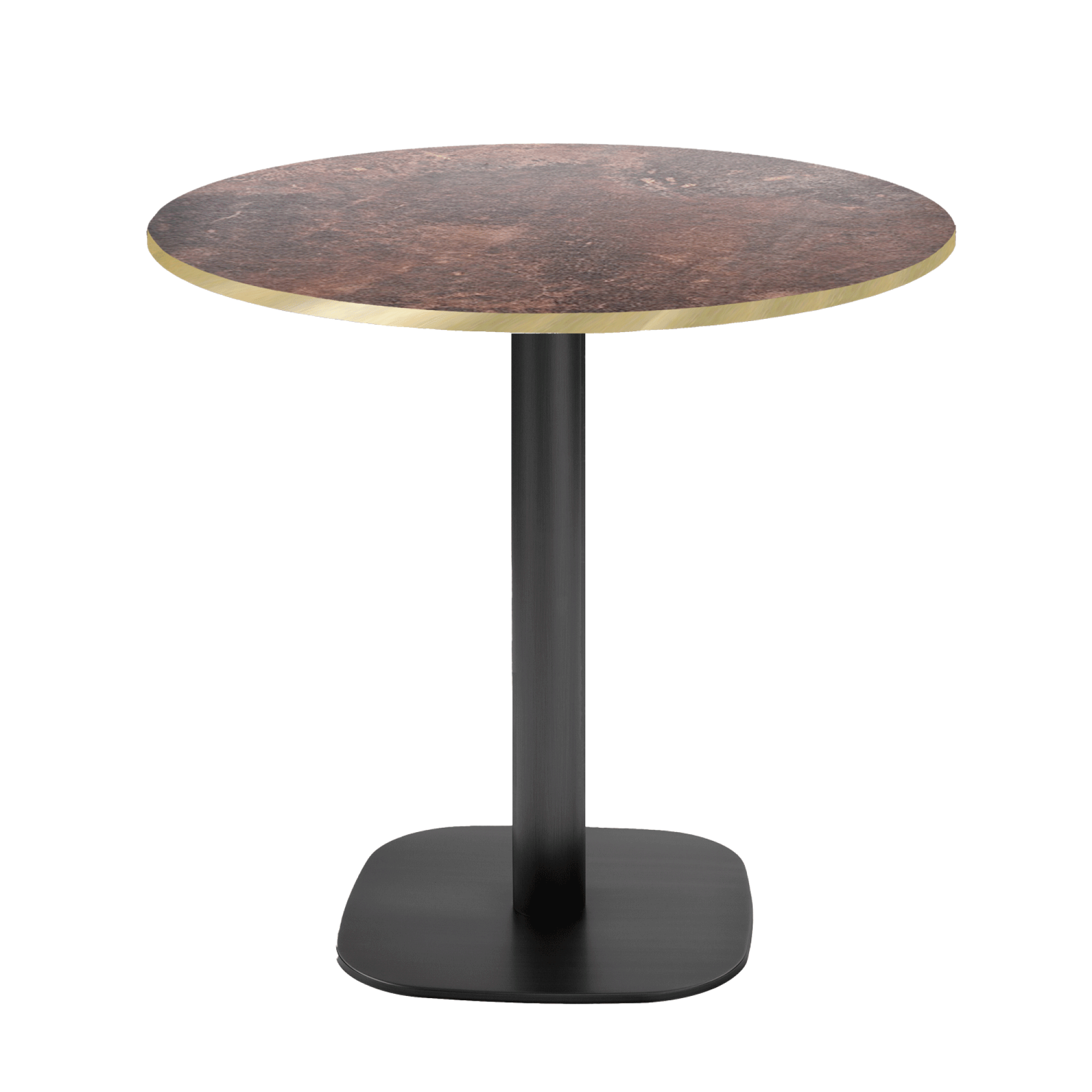 Table Ø70cm - modèle Round rouille roc chants laiton