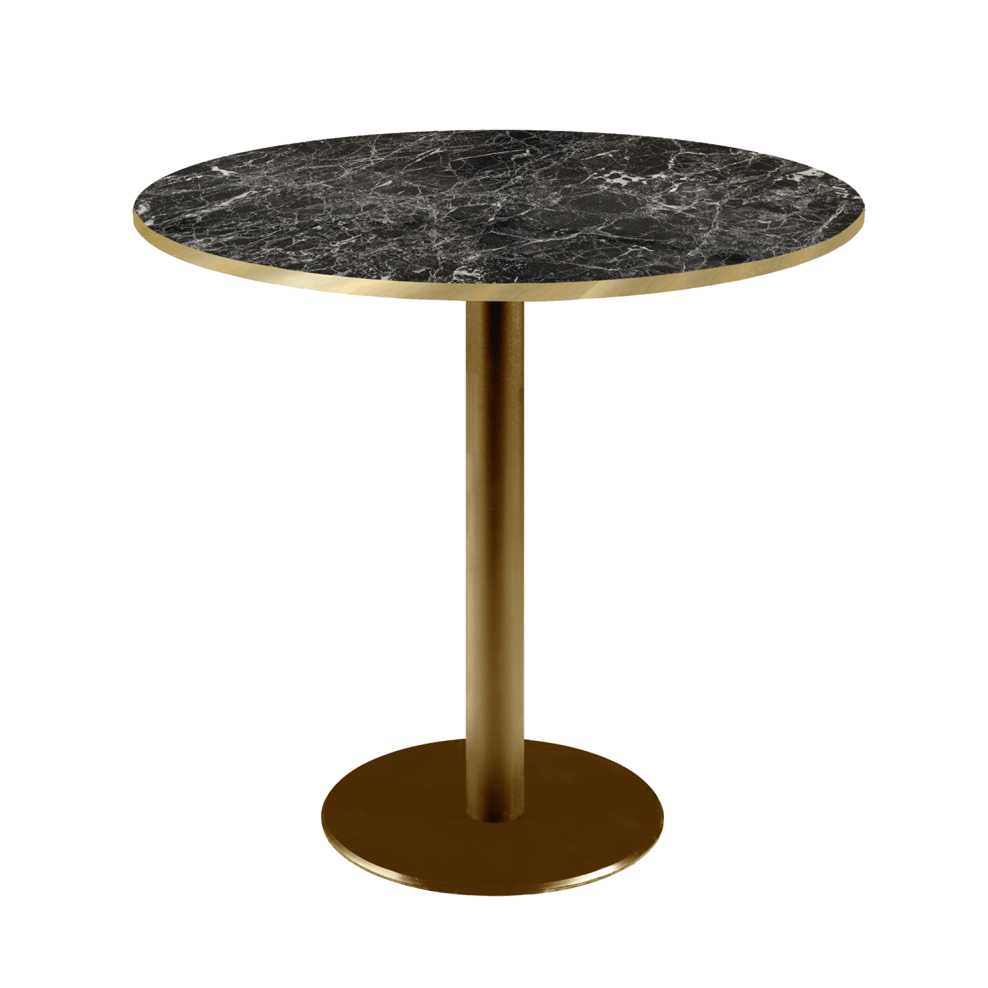 Table Ø70cm Rome bistrot marbre noir brillant