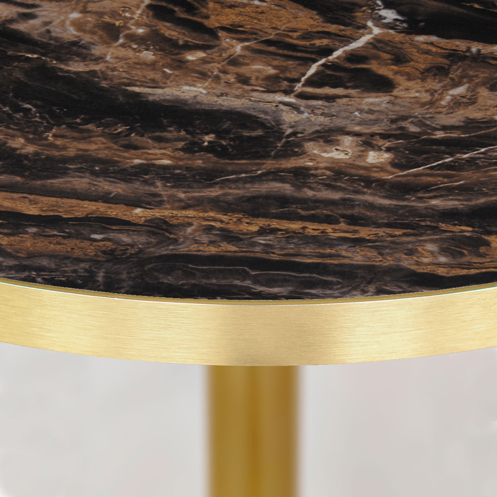 Table Ø70cm Rome bistrot marbre veiné glossy