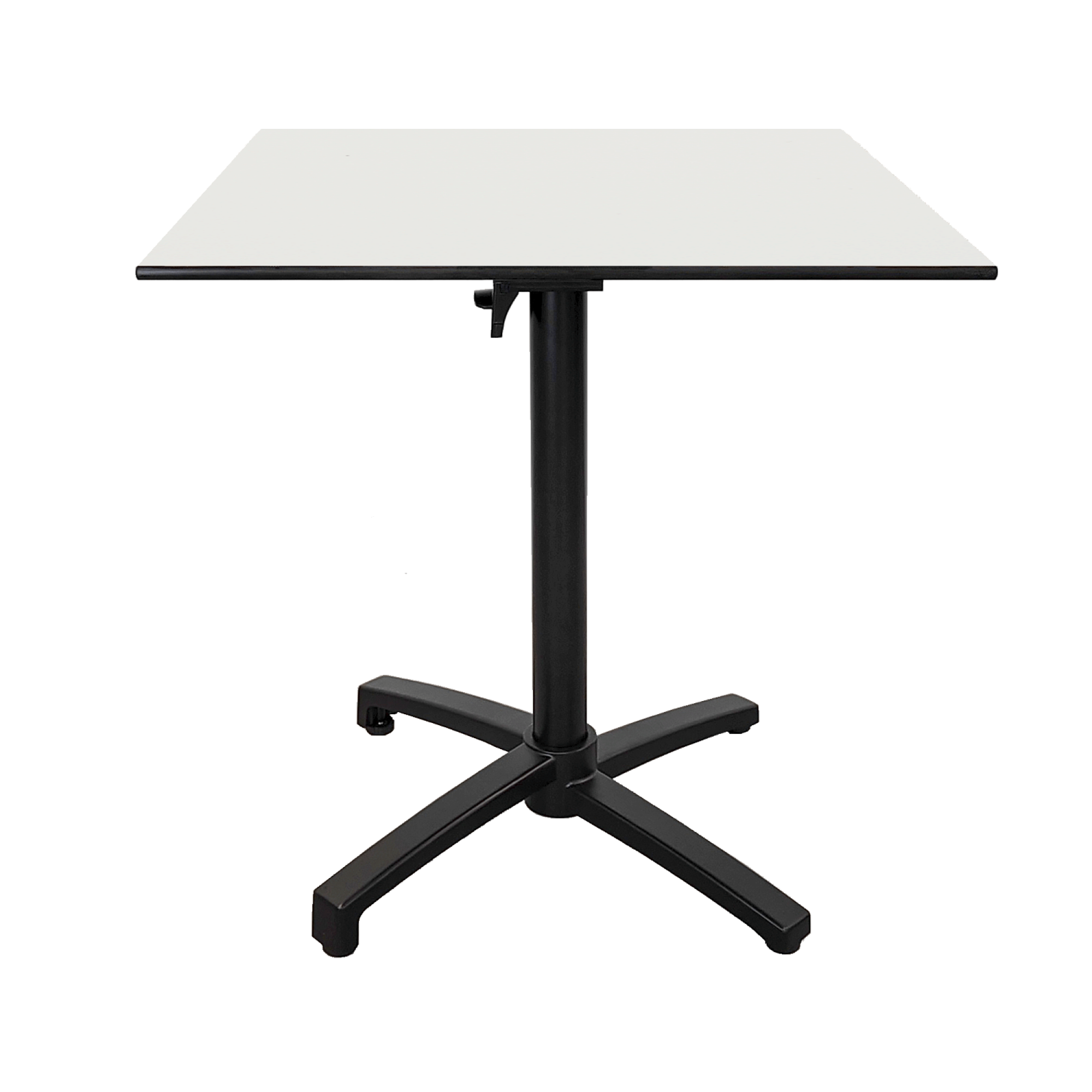 Table pliable pour terrasse en Compact HPL blanc 70x70