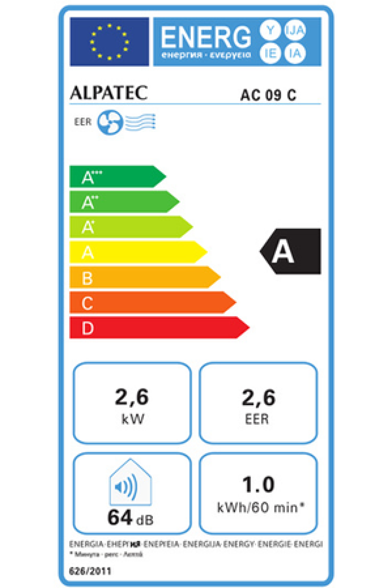 Climatiseur mobile ALPATEC AC09C