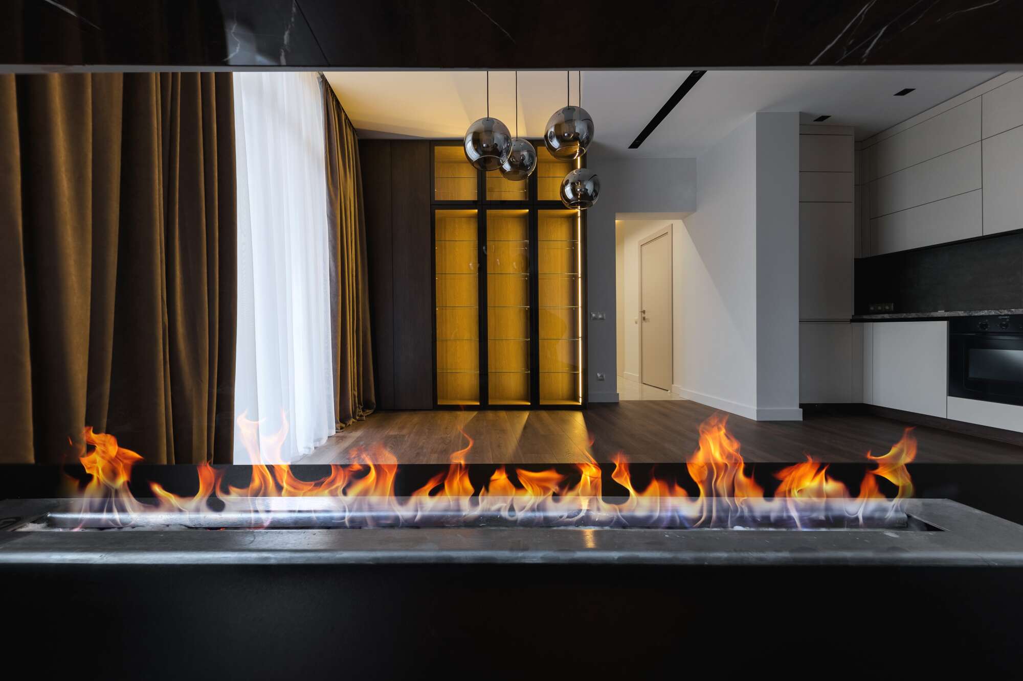 Installation d'une cheminée à gaz