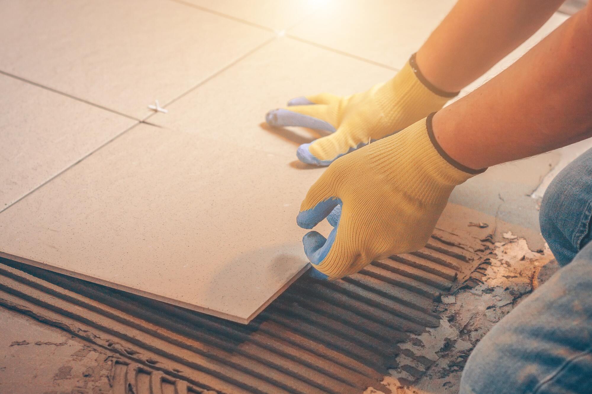 Pose de carrelage hexagonal