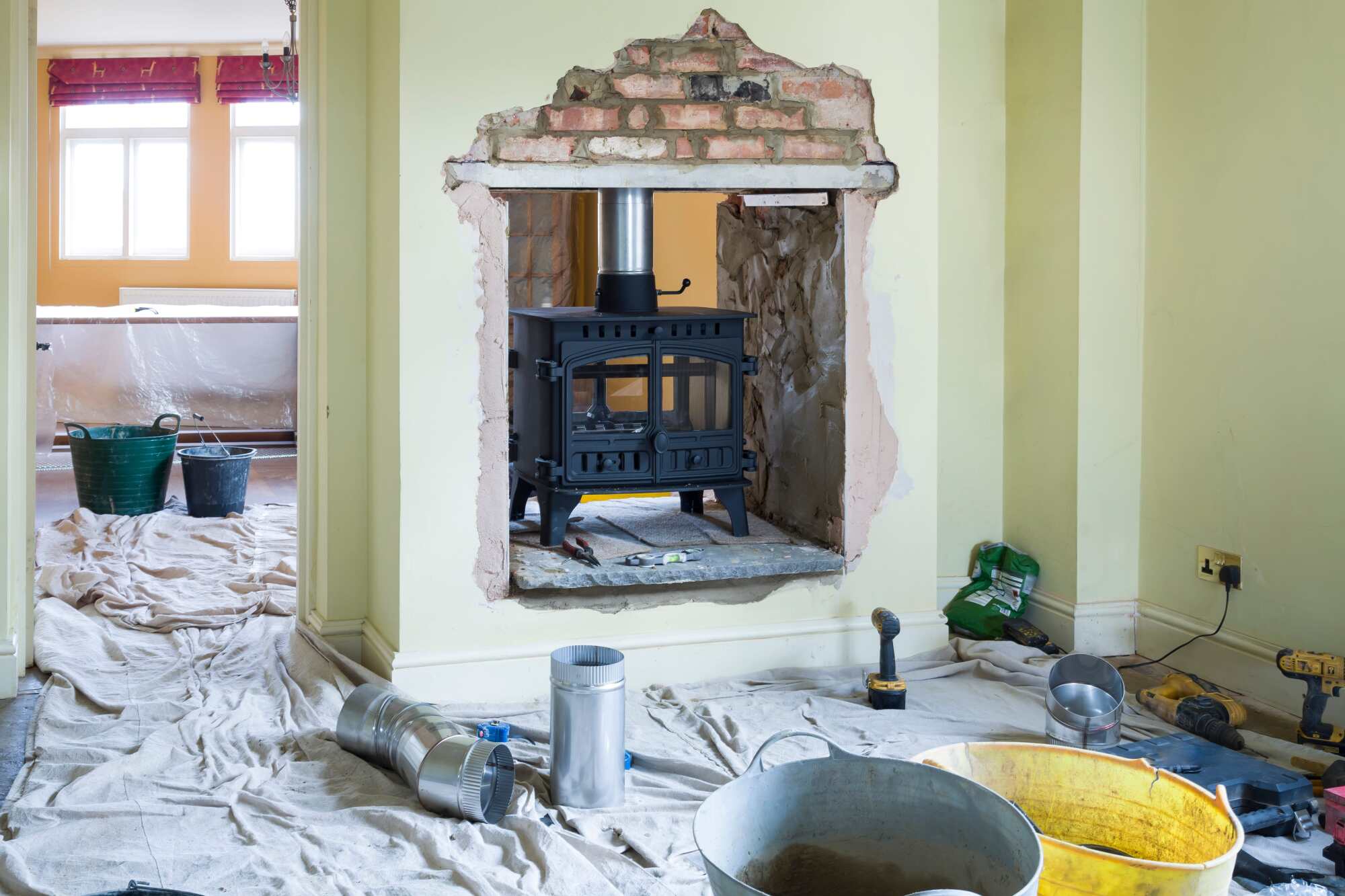 Installation poêle à bois