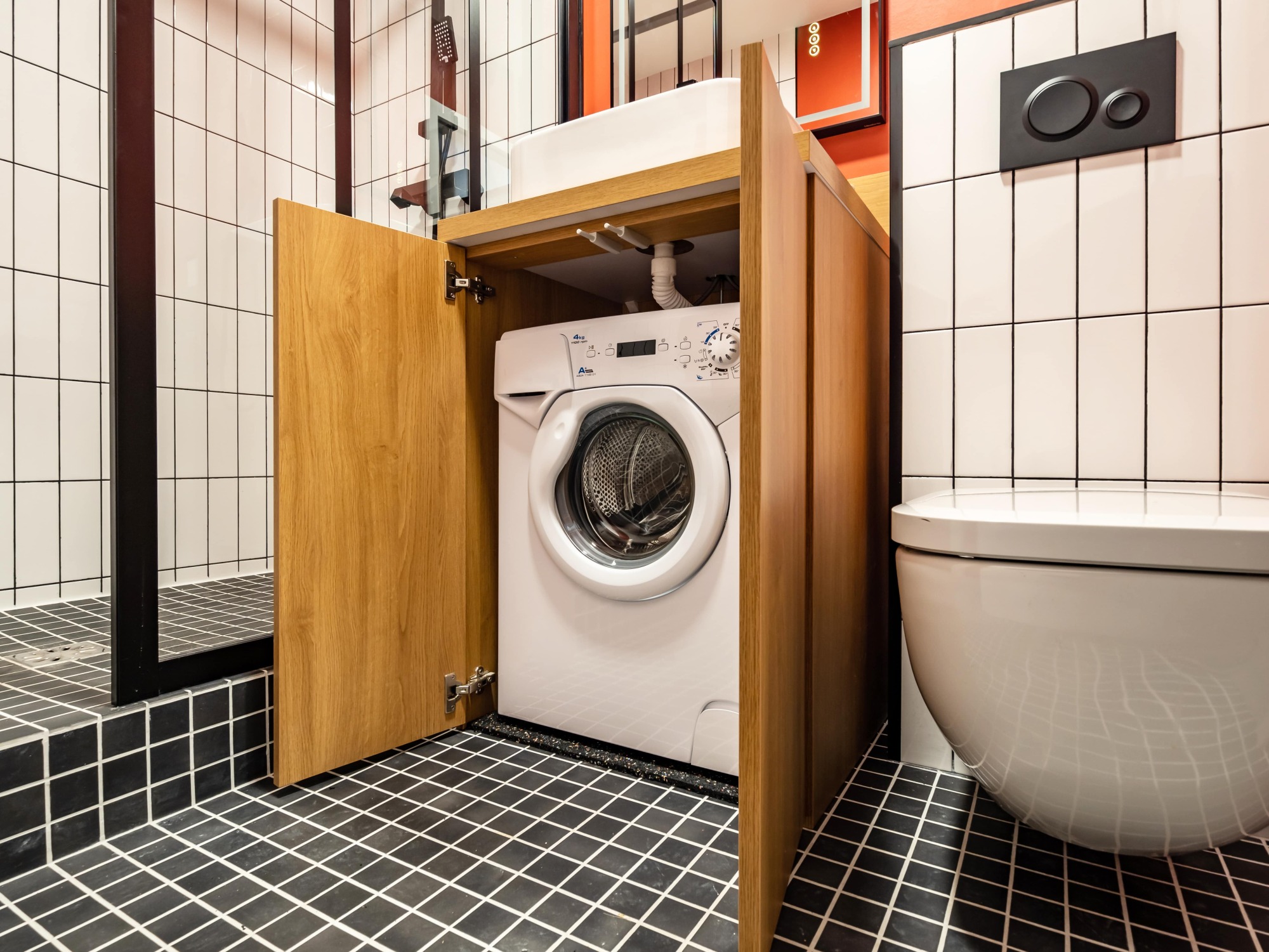 Meuble machine à laver pour salle de bain