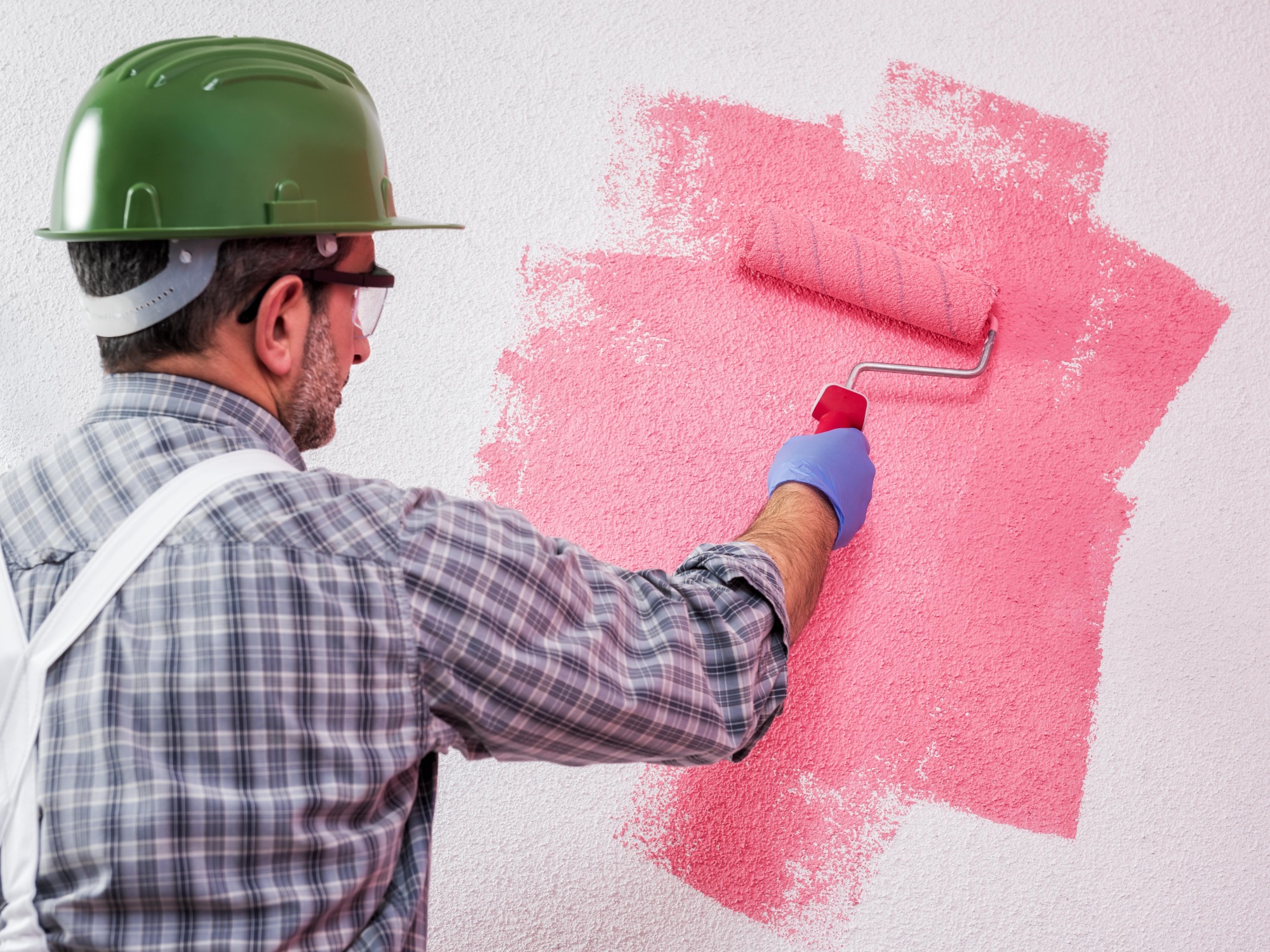 Pose de peinture rose