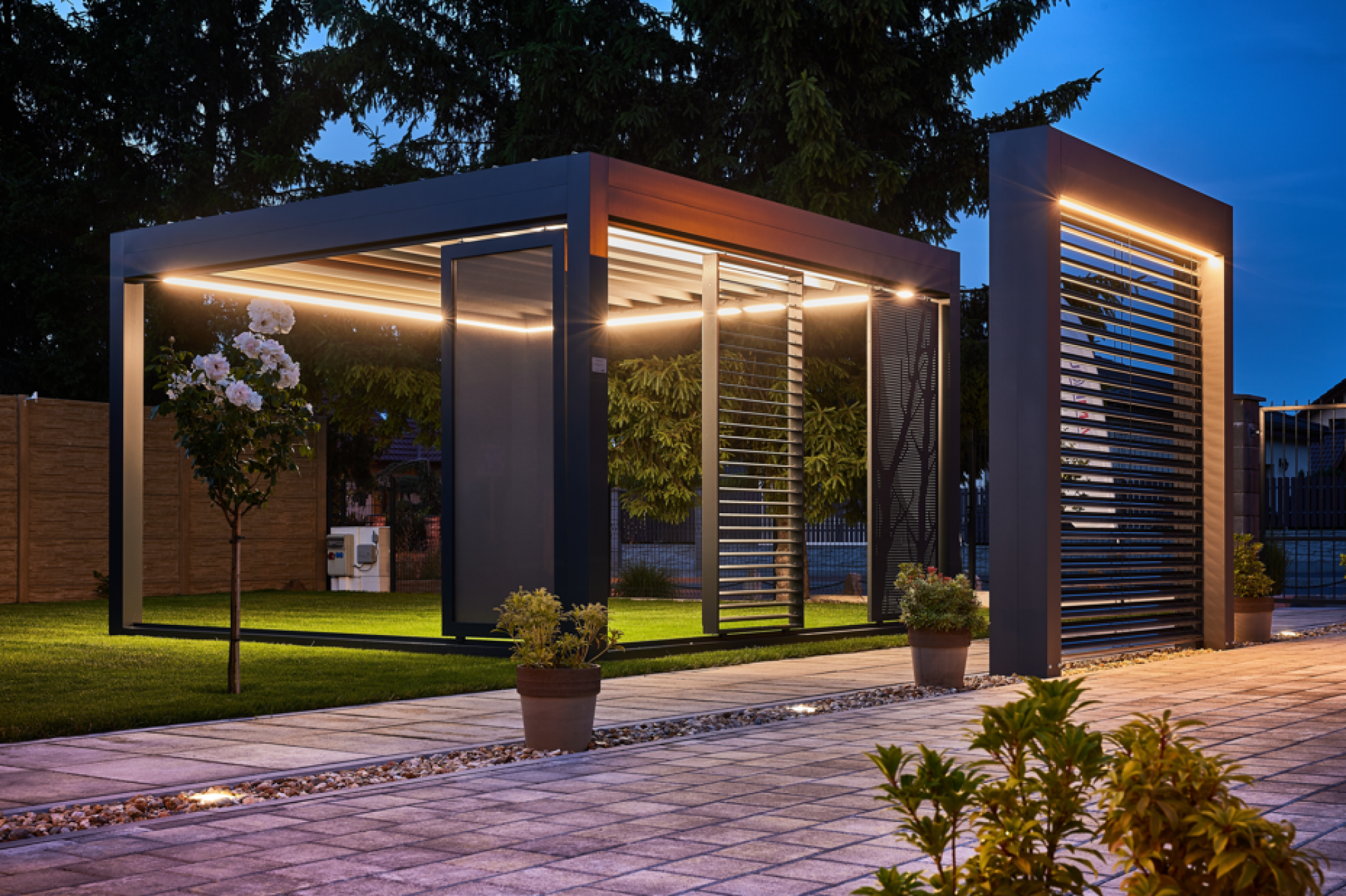 Aménagement de jardins avec éclairages LED