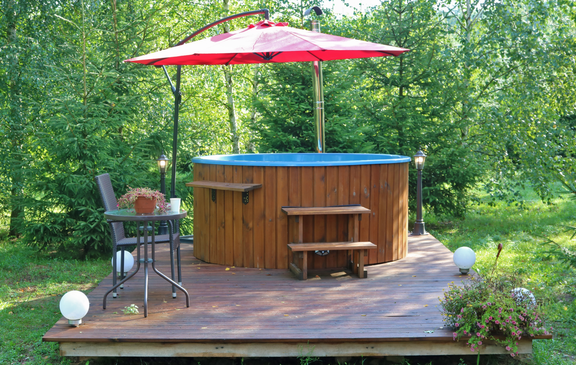 Installation de spa en bois