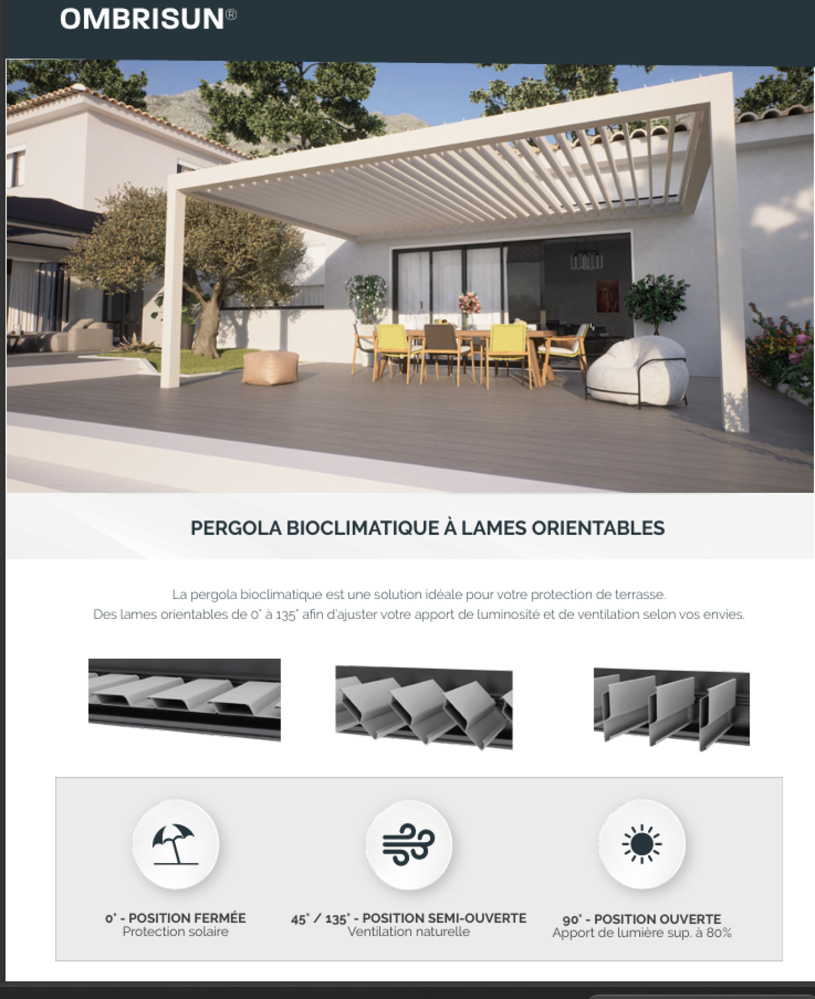 Pergola bioclimatique ombrisun®