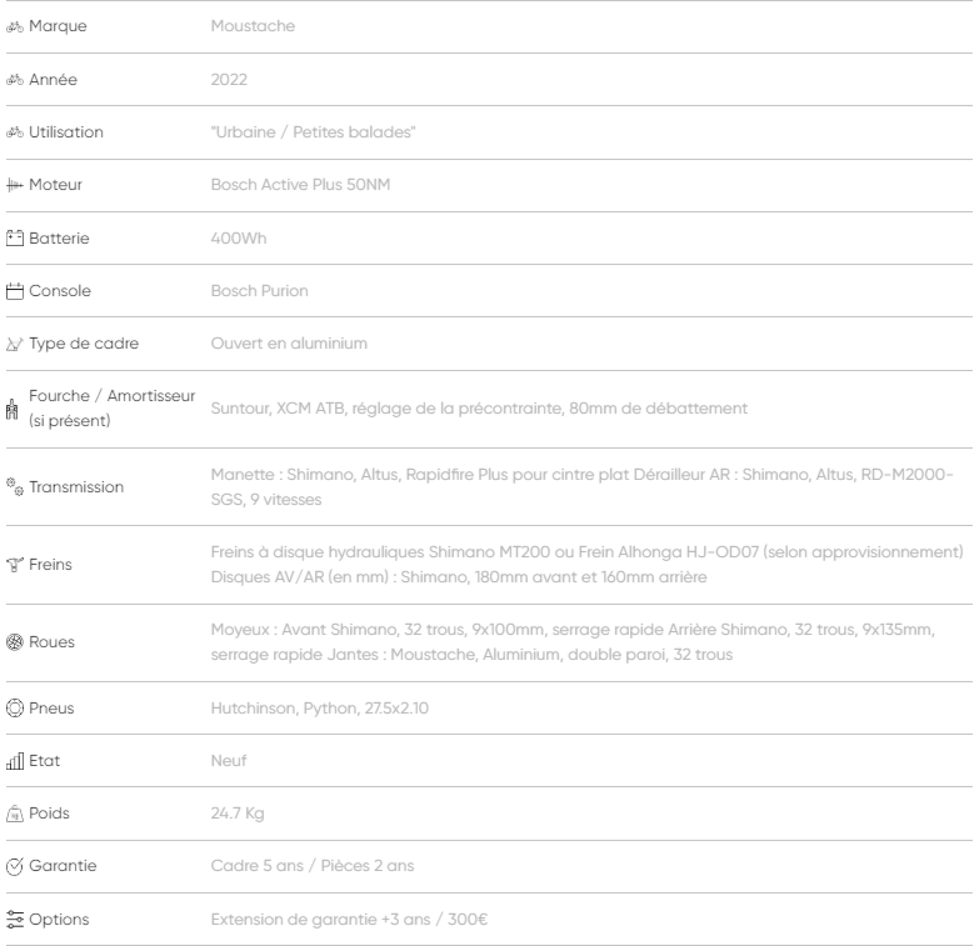 CROSSOVER électrique MOUSTACHE XROAD 1 OPEN