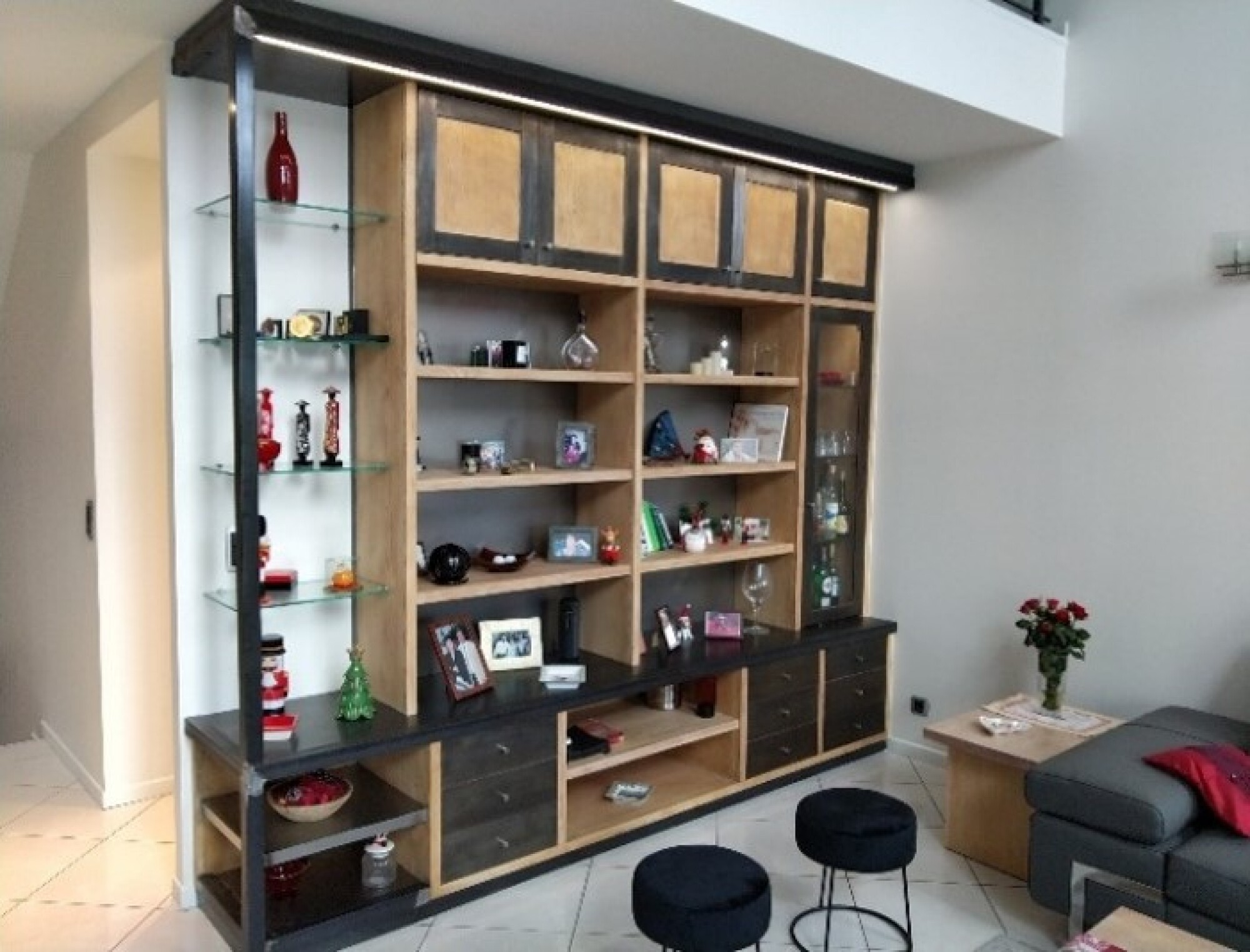 Aménagement Bibliothèque Sur-mesure Bois Métal