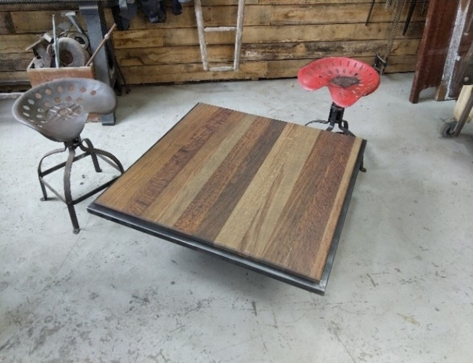 Table basse bois métal sur-mesure