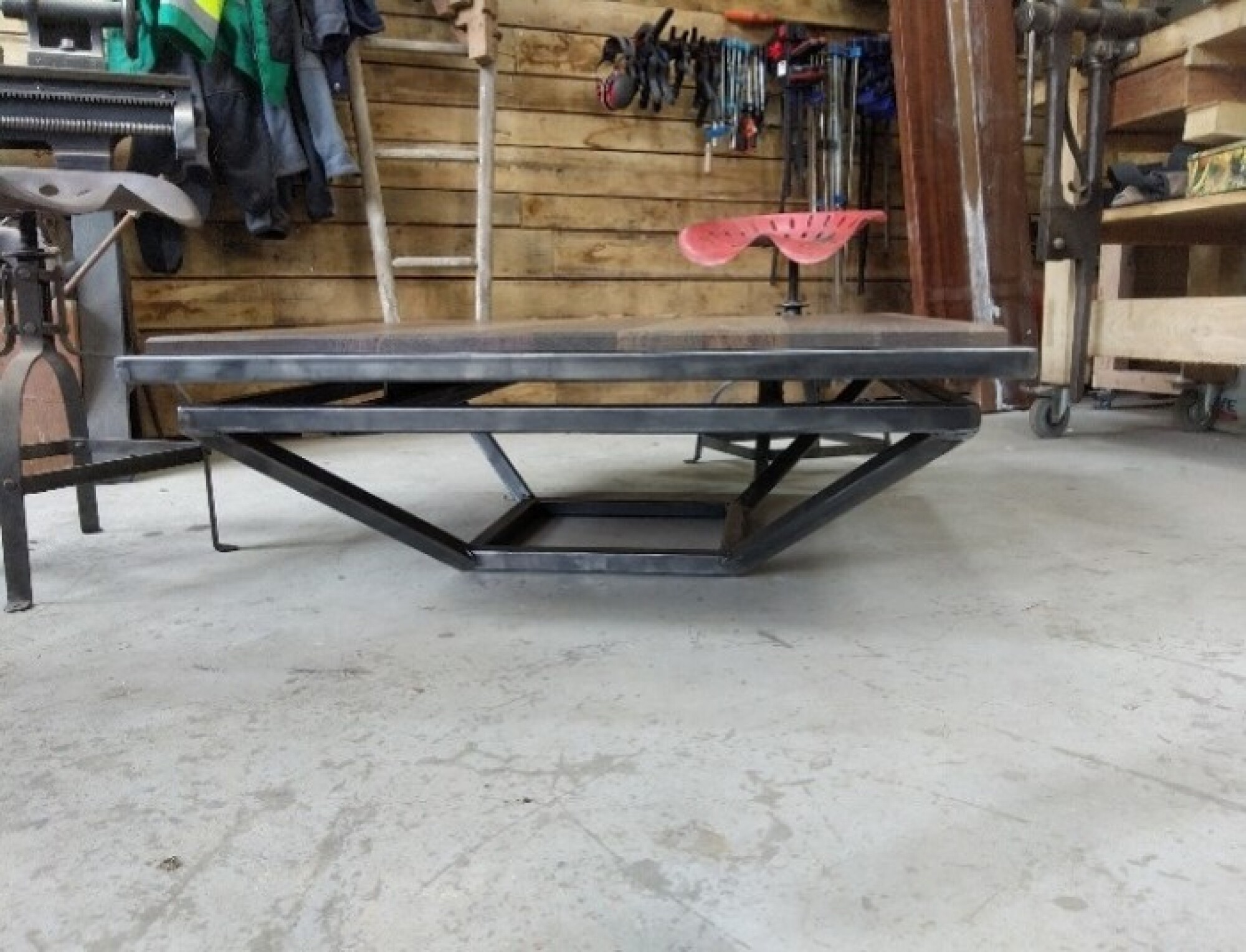 Table basse bois métal sur-mesure