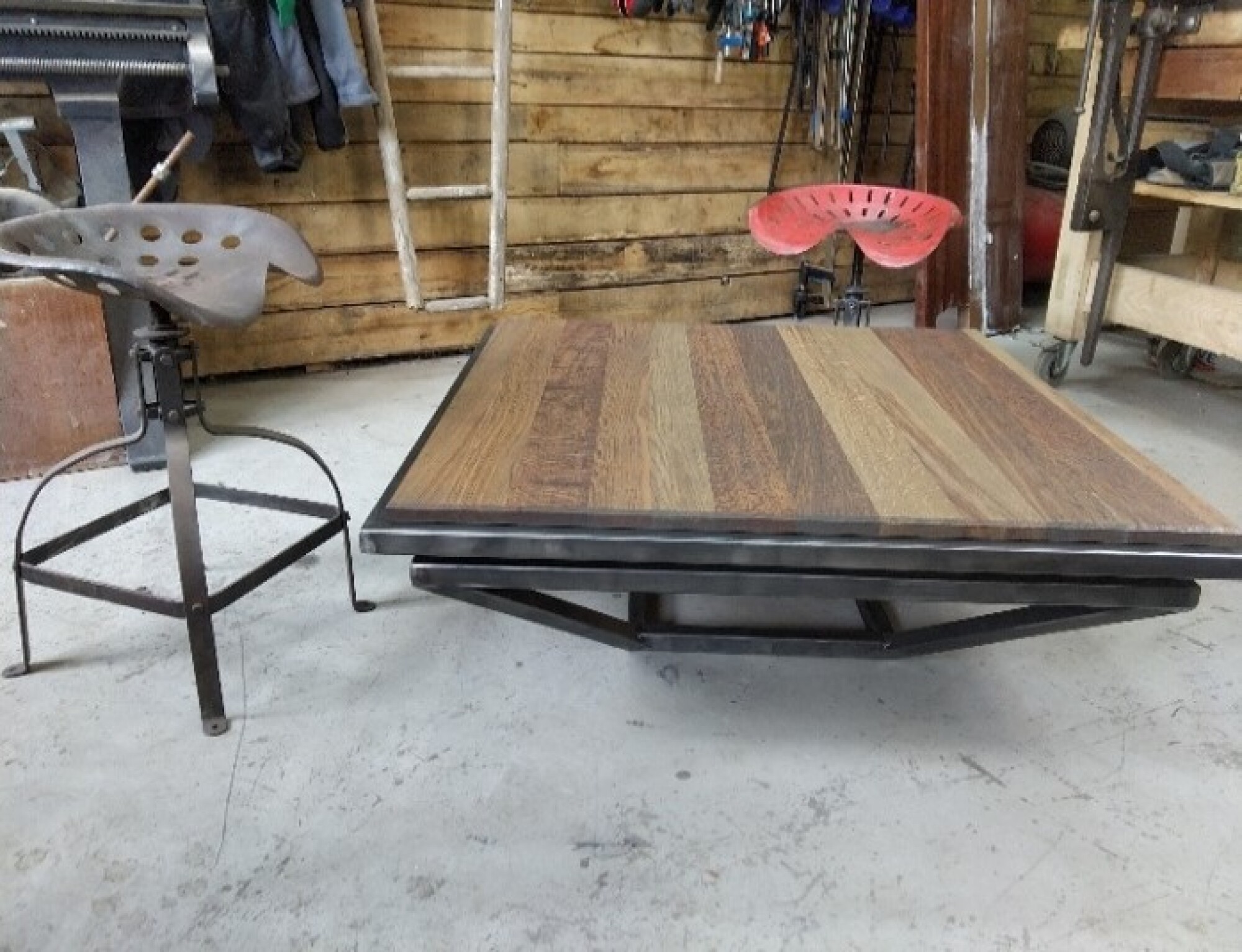 Table basse bois métal sur-mesure