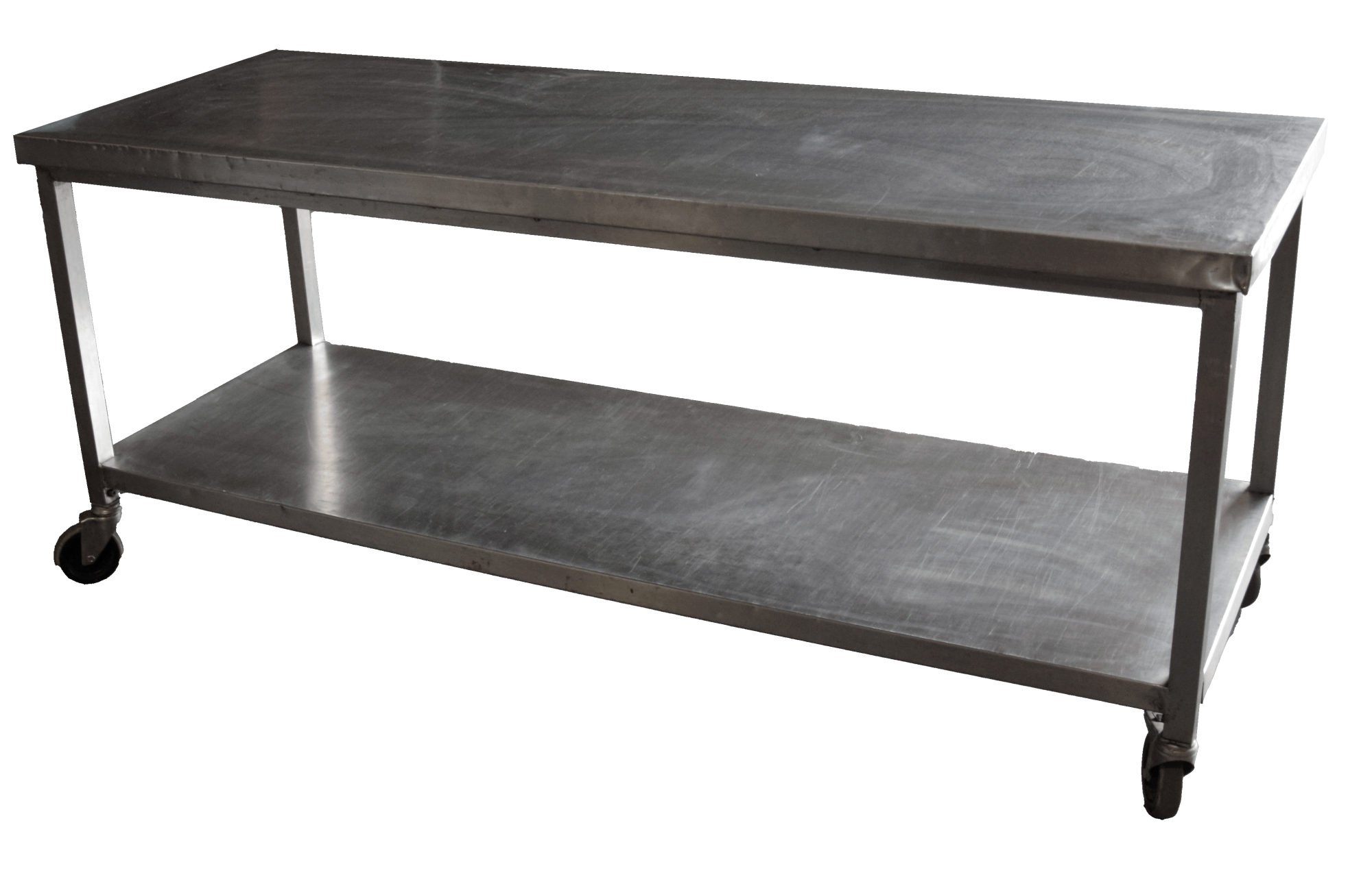 Table inox sur roulettes en location